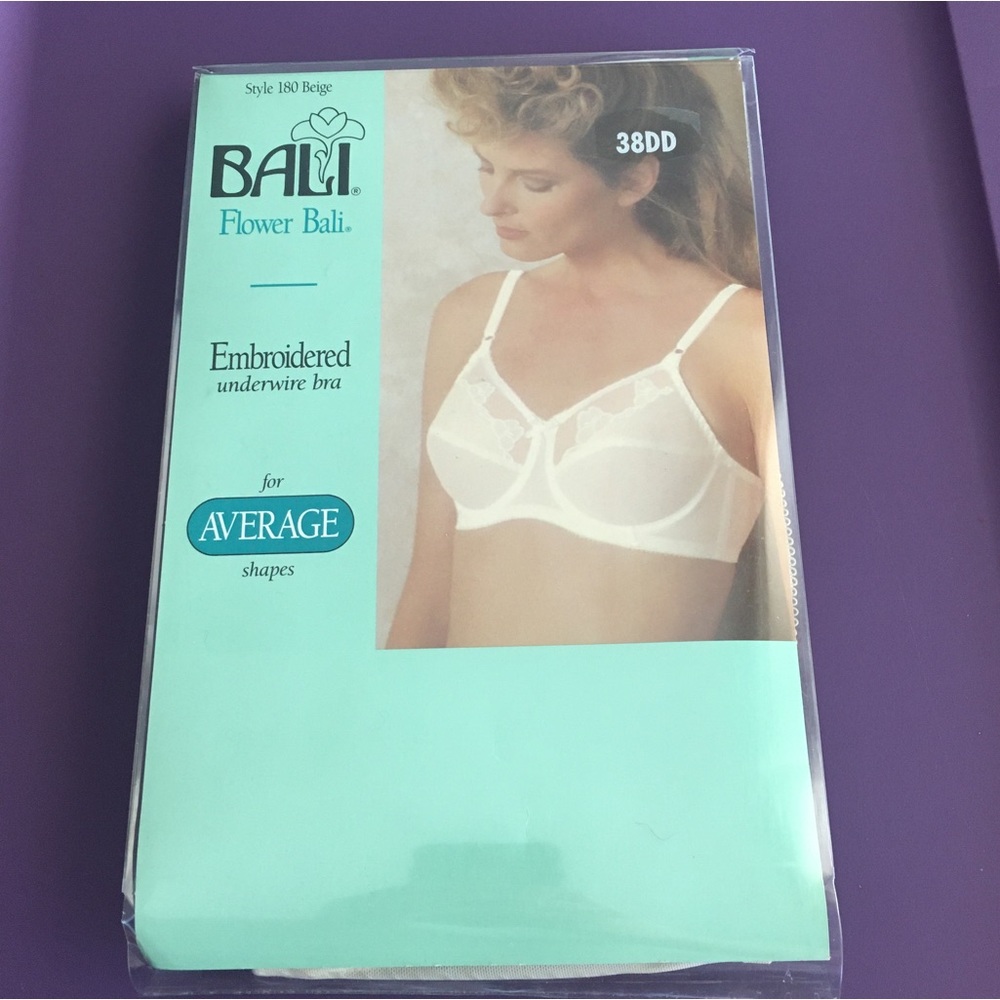 NWT Vintage Bali Flower Embroidered Underwire Bra, 38DD